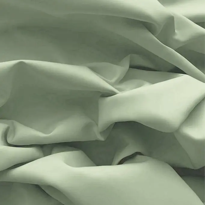 Bomuld Poplin Stof Dusty Grøn - (Bomuld Poplin Stof)