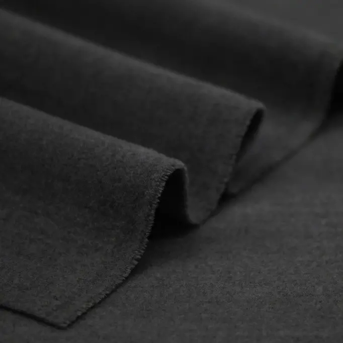Stretch Coat Fabric (Flannel Brush) Dark Grey Melange - (Fashion Fabrics)