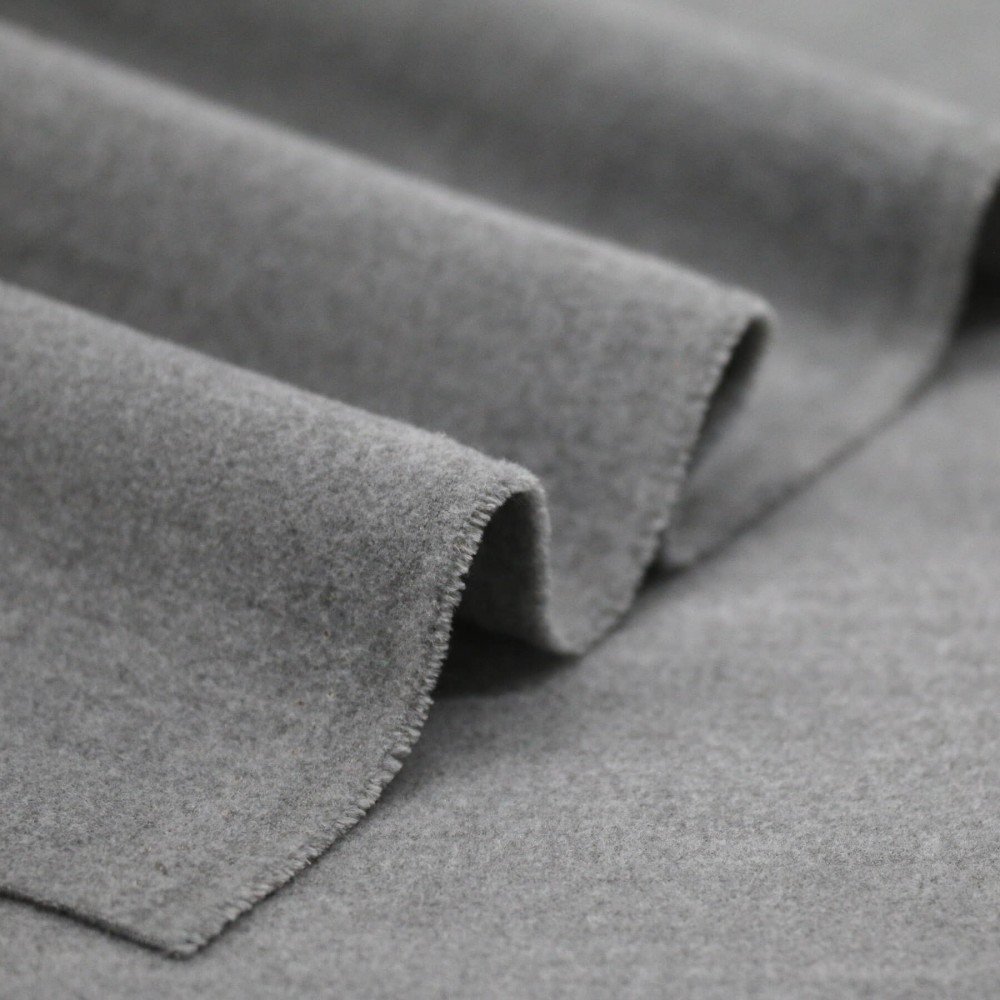 Stretch Coat Fabric (Flannel Brush) Light Grey Melange Stretch Coat Fabric (Flannel Brush) Light Grey Melange
