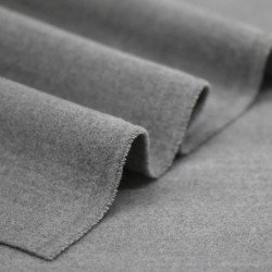Stretch Mantelstof (Flanel Brush) Licht Grijs Melange