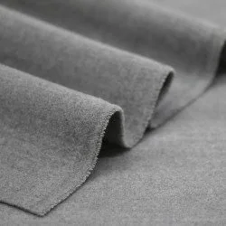 Stretch Mantelstoff (Flanell Angeraut) Hellgrau Melange