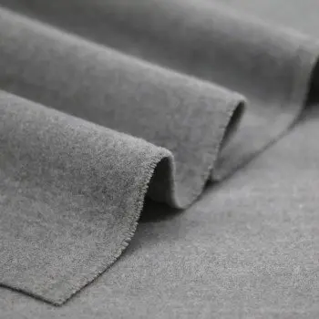 Tkaniny Na Płaszcze Elastyczny (Flanela Szczotkowana) Jasny Szary Melanż