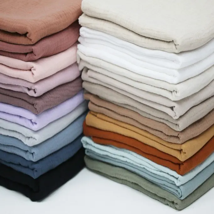 Tissu Gaze De Coton Épais (Triple Layer) Cognac - (Tissus Deco)