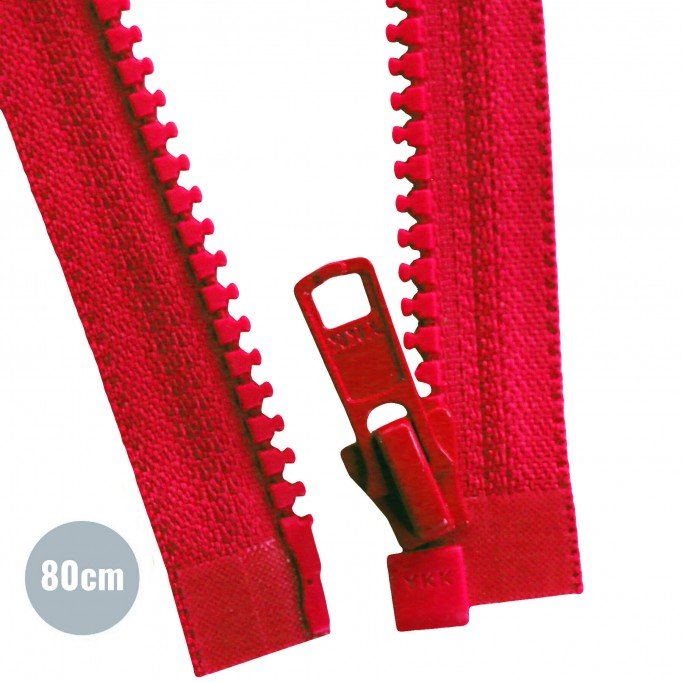 VISLON Teilbare Reißverschluss YKK Dunkelrot 80CM - (Reißverschluss YKK)
