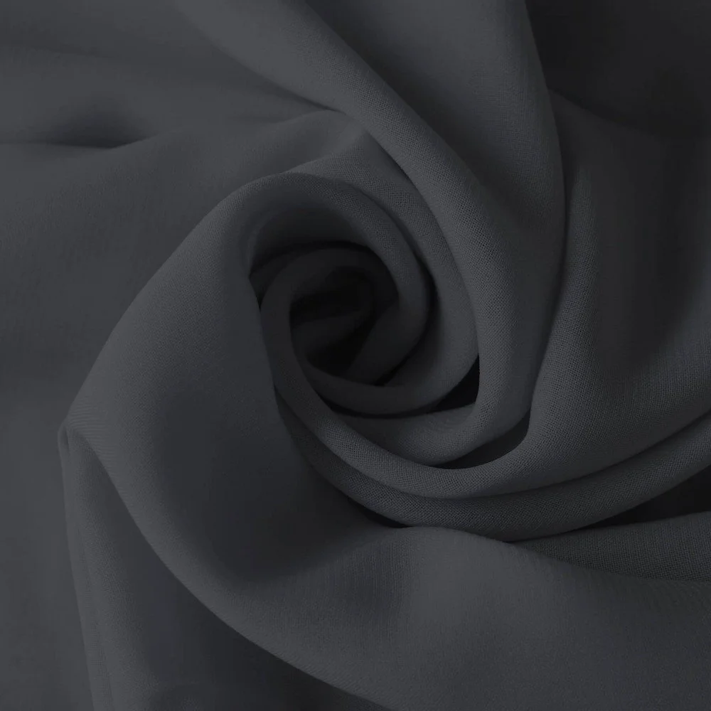 Chiffon Stoff Anthrazit 