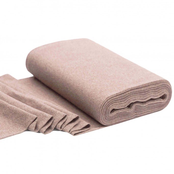 Tissu Bord-Côtes Vieux Rose Mêlée  - (Tissu Bord-Côtes )