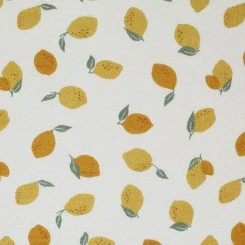 Tessuto Doppia Garza Stampa Digitale - Grandi Limoni Tessuto Doppia Garza Stampa Digitale - Grandi Limoni