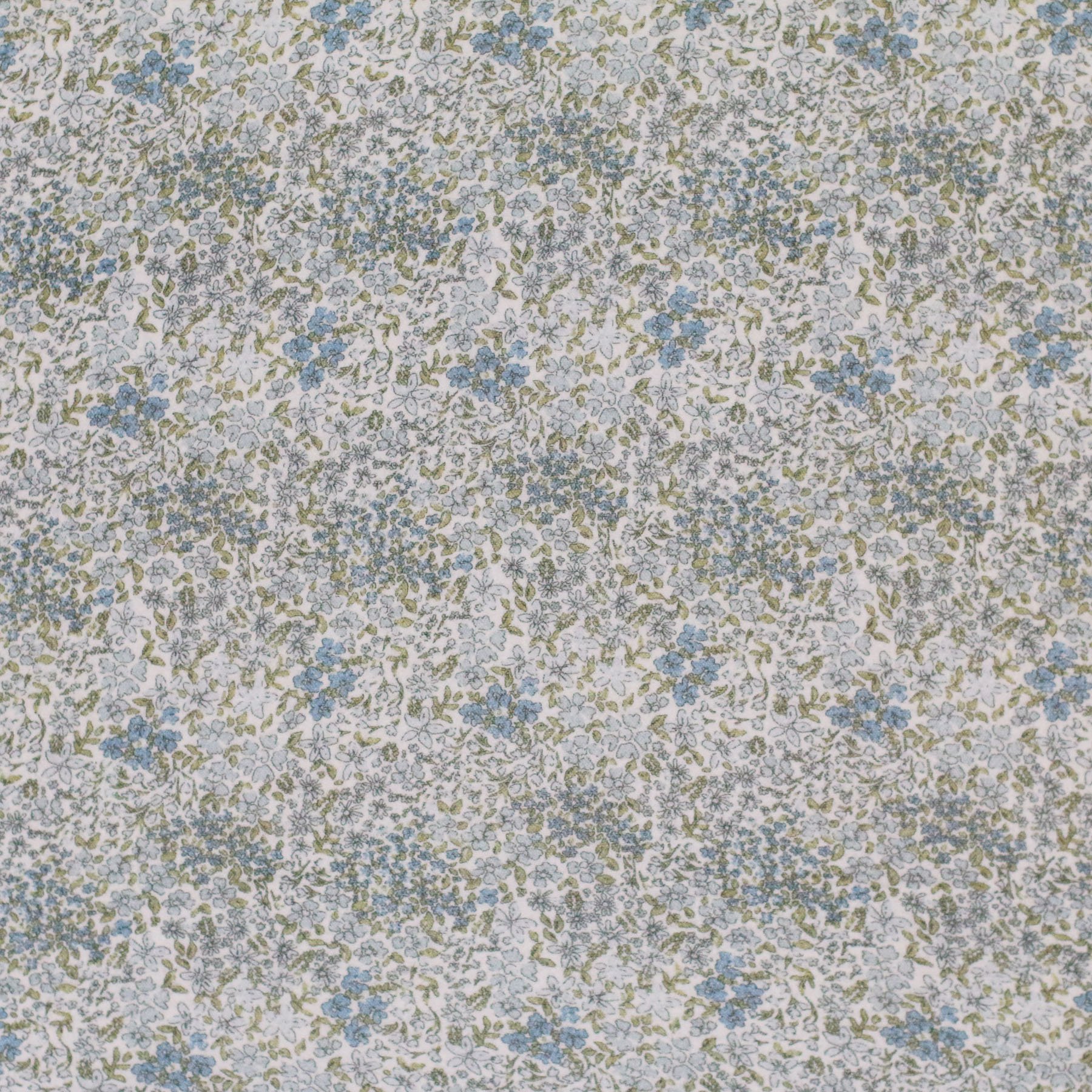Hydrofiel Stof Digitale Print - Bloesemmix Jeans Blauw