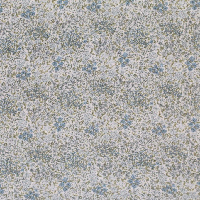 Hydrofiel Stof Digitale Print - Bloesemmix Jeans Blauw - (Kinderstoffen)