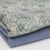 Hydrofiel Stof Digitale Print - Bloesemmix Jeans Blauw - (Kinderstoffen)