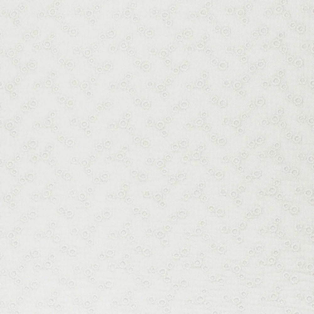 Double Gauze Fabric Embroidered - Millefleurs Ecru Double Gauze Fabric Embroidered - Millefleurs Ecru