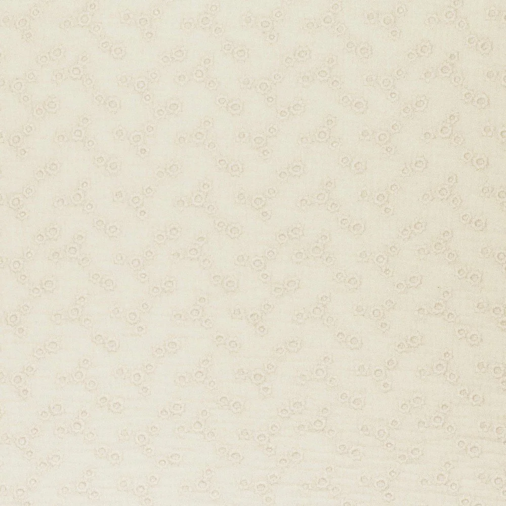 Double Gauze Fabric Embroidered - Millefleurs Natural Double Gauze Fabric Embroidered - Millefleurs Natural
