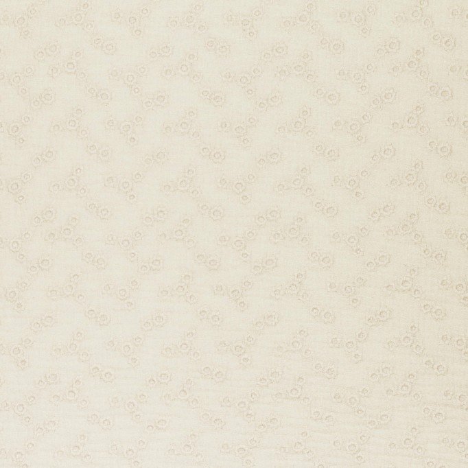 Double Gauze Fabric Embroidered - Millefleurs Natural - (Child Fabrics)