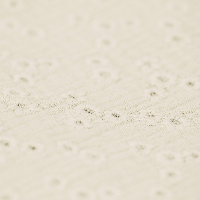 Double Gauze Fabric Embroidered - Millefleurs Natural - (Child Fabrics)