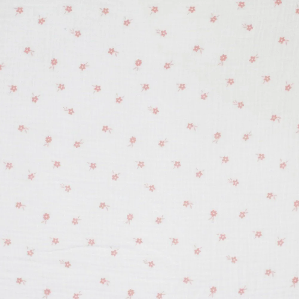 Double Gauze Fabric Printed - Ditsy Flower Ecru Double Gauze Fabric Printed - Ditsy Flower Ecru