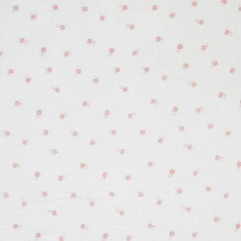 Baby Musselin Stof Muster - Ditsy Blomst Råhvid Baby Musselin Stof Muster - Ditsy Blomst Råhvid