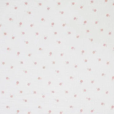 Tissu Double Gaze Imprimé - Fleur Ditsy Écru - (Tissu Enfant)