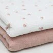 Tissu Double Gaze Imprimé - Fleur Ditsy Écru - (Tissu Enfant)