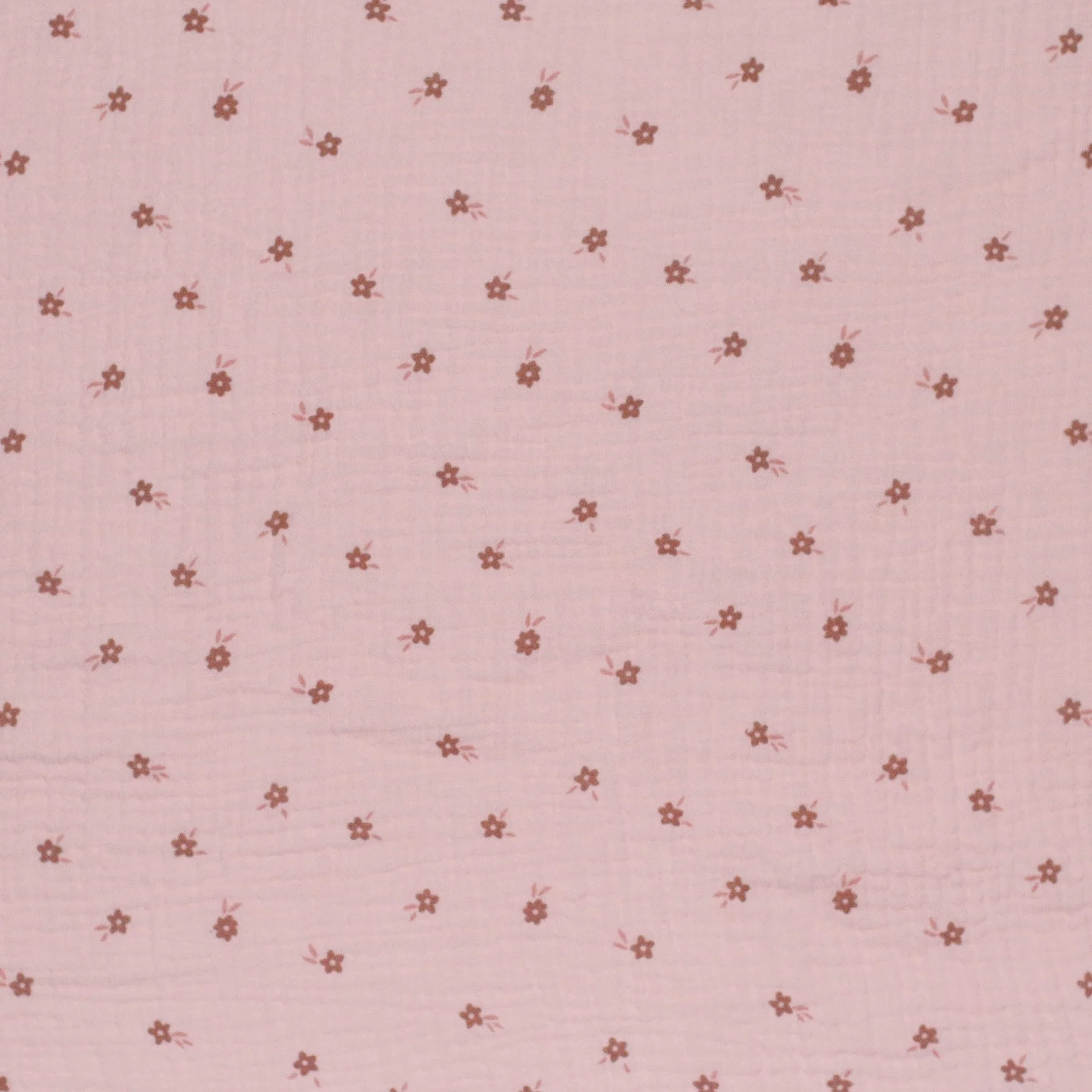 Hydrofiel Stof Bedrukt - Ditsy Bloem Nude Roze