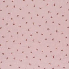 Double Gauze Fabric Printed - Ditsy Flower Nude Pink