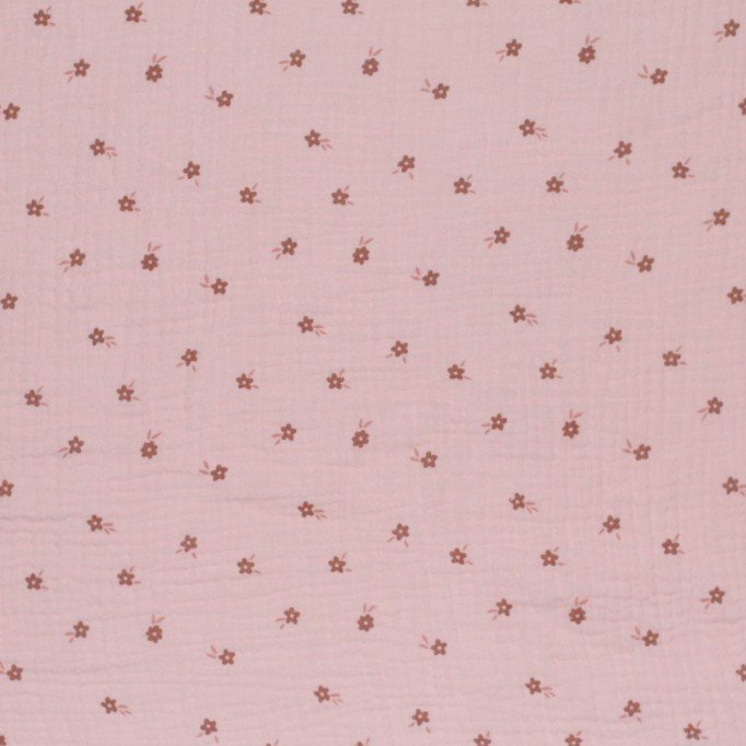 Double Gauze Fabric Printed - Ditsy Flower Nude Pink - (Child Fabrics)