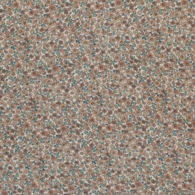 Double Gauze Fabric Digital Print - Sweet Little Flowers Cacao - (Child Fabrics)