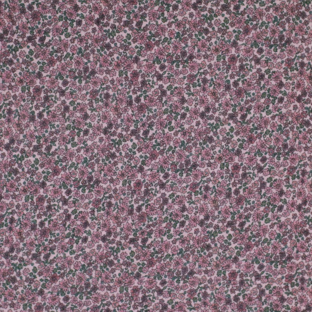 Baumwoll Musselin Stoff Digital - Süße Kleine Blumen Himbeere Baumwoll Musselin Stoff Digital - Süße Kleine Blumen Himbeere