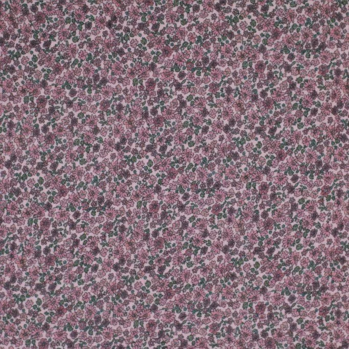 Hydrofiel Stof Digitale Print - Lieve Kleine Bloemen Framboos - (Kinderstoffen)