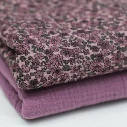 Hydrofiel Stof Digitale Print - Lieve Kleine Bloemen Framboos Hydrofiel Stof Digitale Print - Lieve Kleine Bloemen Framboos