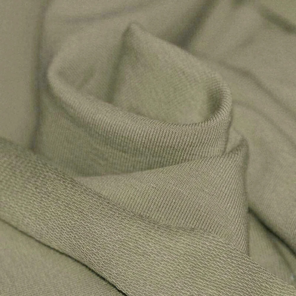 French Terry Stof Kaki Groen