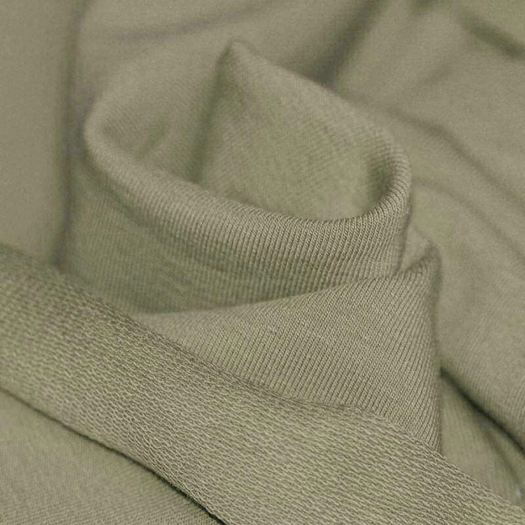 French Terry Stof Kaki Groen