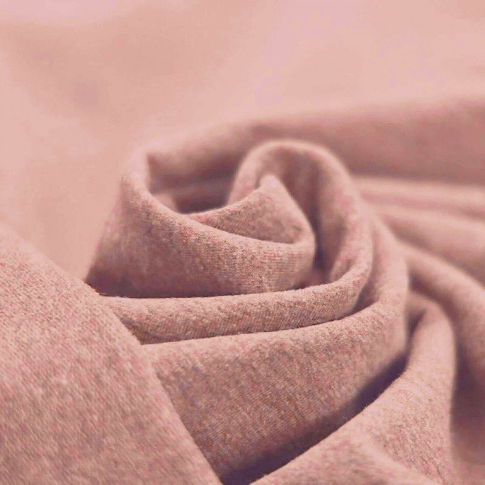 French Terry Stof (Yarn Dyed) Gammel Pink Melange