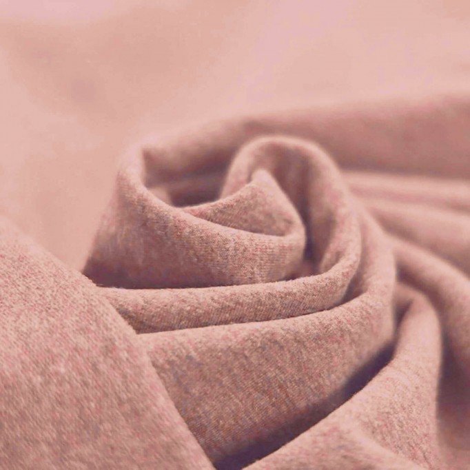 French Terry Stoff Melange (Yarn Dyed) Altrosa - (Sommersweat Stoff)