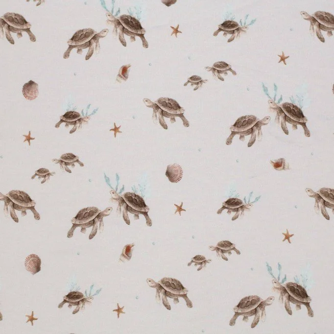 Jersey Cotton Fabric Digital Print - Turtle Sea Jersey Cotton Fabric Digital Print - Turtle Sea - (Jersey Cotton Fabric Digital Print)