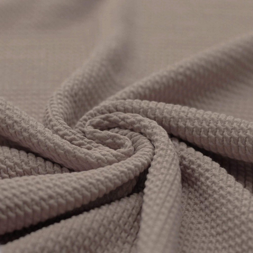 Mini Cable Jersey Fabric Taupe