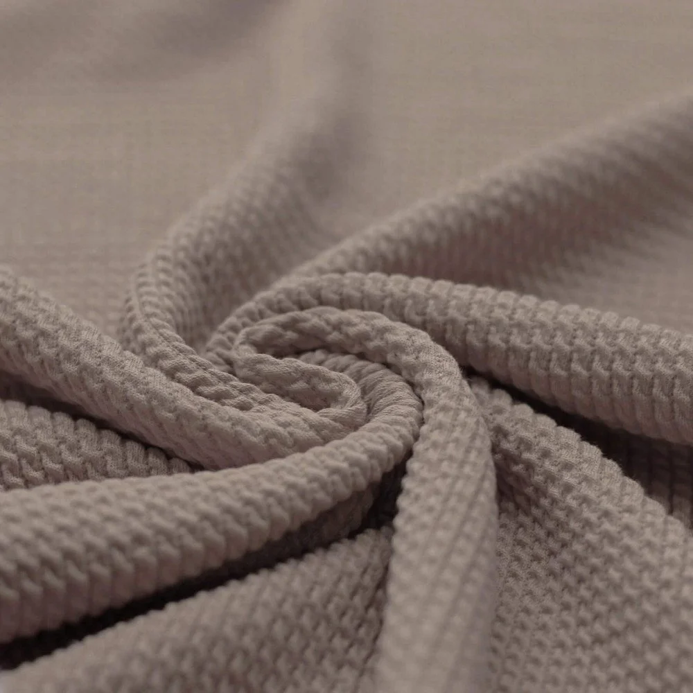 Mini Cable Jersey Fabric Taupe