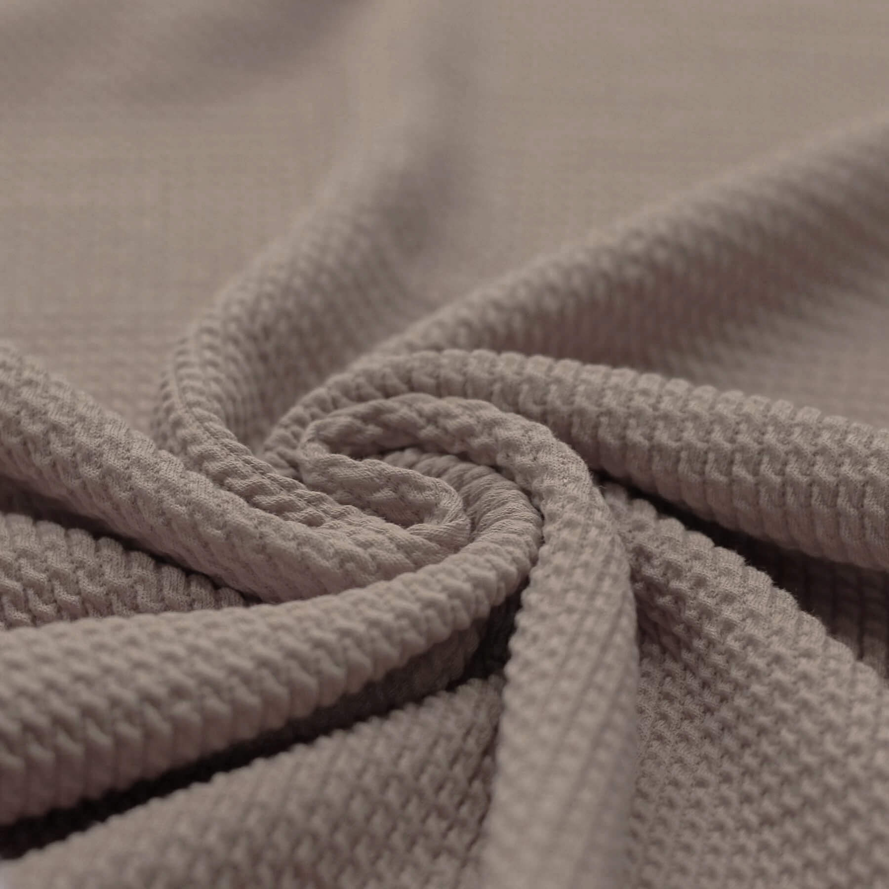 Mini Kabel Jersey Stof Taupe