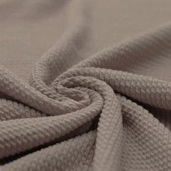 Tessuto Jersey Motivi a Treccia Mini Taupe Tessuto Jersey Motivi a Treccia Mini Taupe