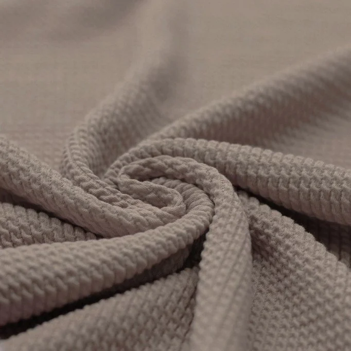Mini Kabel Jersey Stof Taupe - (Jersey Stoffen)