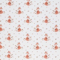 Tissu Maille Tricot Côtelé - Renard D'automne