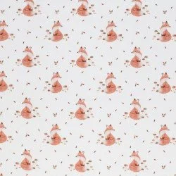 Tessuto Jersey Di Cotone Costine - Volpe D'autunno