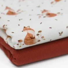 Rib Knit Jersey Fabric - Autumn Fox