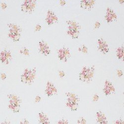 Tessuto Jersey Di Cotone Costine - Mazzo Di Fiori Rosa Tessuto Jersey Di Cotone Costine - Mazzo Di Fiori Rosa