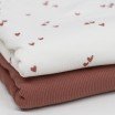 Tessuto Jersey Di Costine -  Cuori Irregolari Argilla Rosa - (Jersey Tessuti)