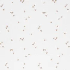 Rib Jersey Fabric Printed - Irregular Hearts Light Beige