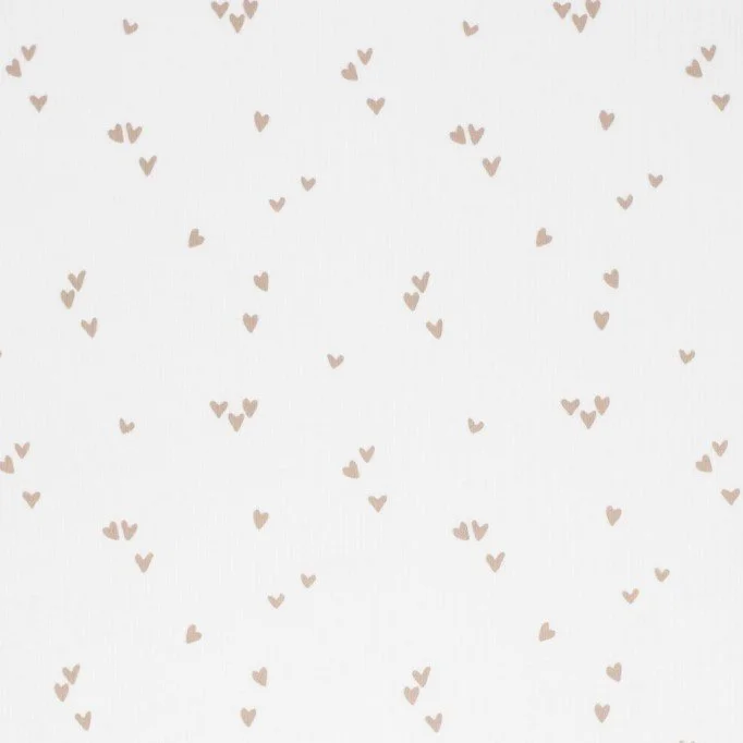 Rib Jersey Fabric Printed - Irregular Hearts Light Beige - (Jersey Fabrics)