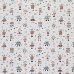 Rib Jersey Stof - Robots