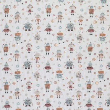 Rippstrick Jersey Stoff - Roboter - (Jersey Stoffe)