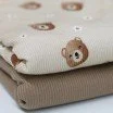 Rib Jersey Stof - Lieve Beren Beige Rib Jersey Stof - Lieve Beren Beige - (Jersey Stoffen)