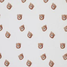 Rib Knit Jersey Fabric - Sweet Bears Ecru